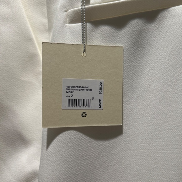 NWT Favorite Daughter The Shortie Favorite Pant in Ivory - Picture 6 of 6